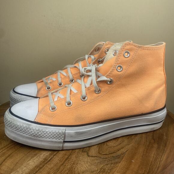 Converse Chuck Taylor AllStar Lift Platform Orange Womens Size 11 High Top Shoes - Picture 3 of 11